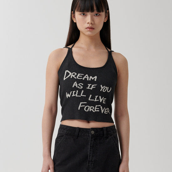 Mahagrid Lettering Sleeveless Knit