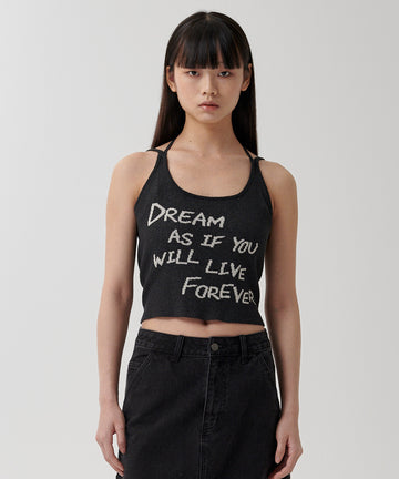 Mahagrid Lettering Sleeveless Knit