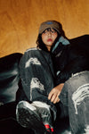 ADLV Damage Stitch Washing Denim Pants