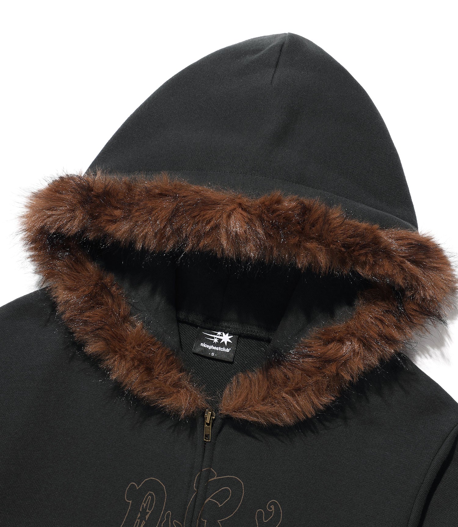 Nice Ghost Club Dark Fantasy Fur Hoodie Zip Up