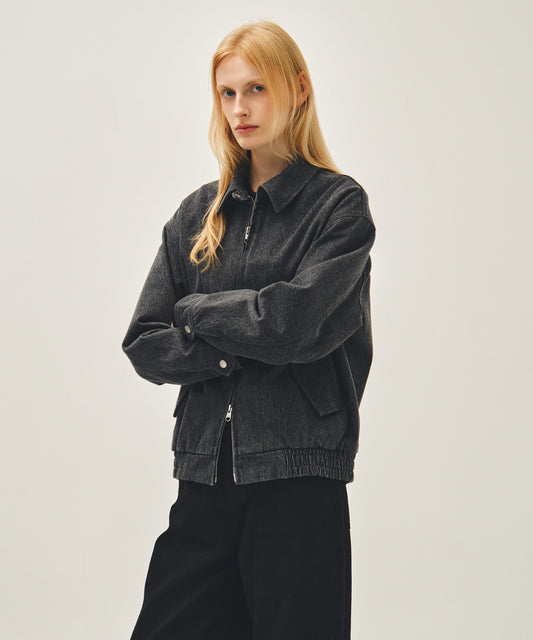 Marithé François Girbaud DENIM HARRINGTON JACKET