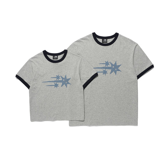 Nice Ghost Club [5/26 M size pre-order] Check 3Star Basic Ringer Tee [Grey]