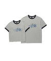 Nice Ghost Club [5/26 M size pre-order] Check 3Star Basic Ringer Tee [Grey]