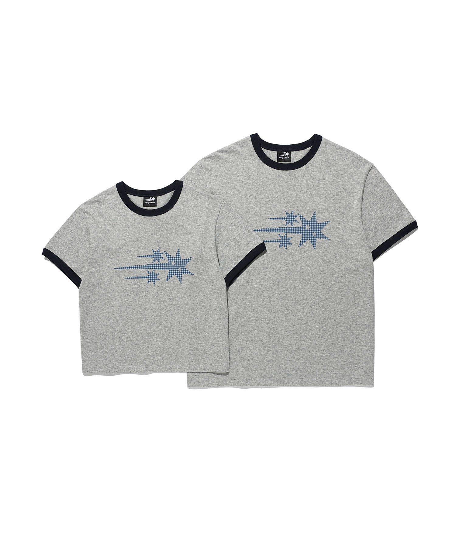 Nice Ghost Club [5/26 M size pre-order] Check 3Star Basic Ringer Tee [Grey]
