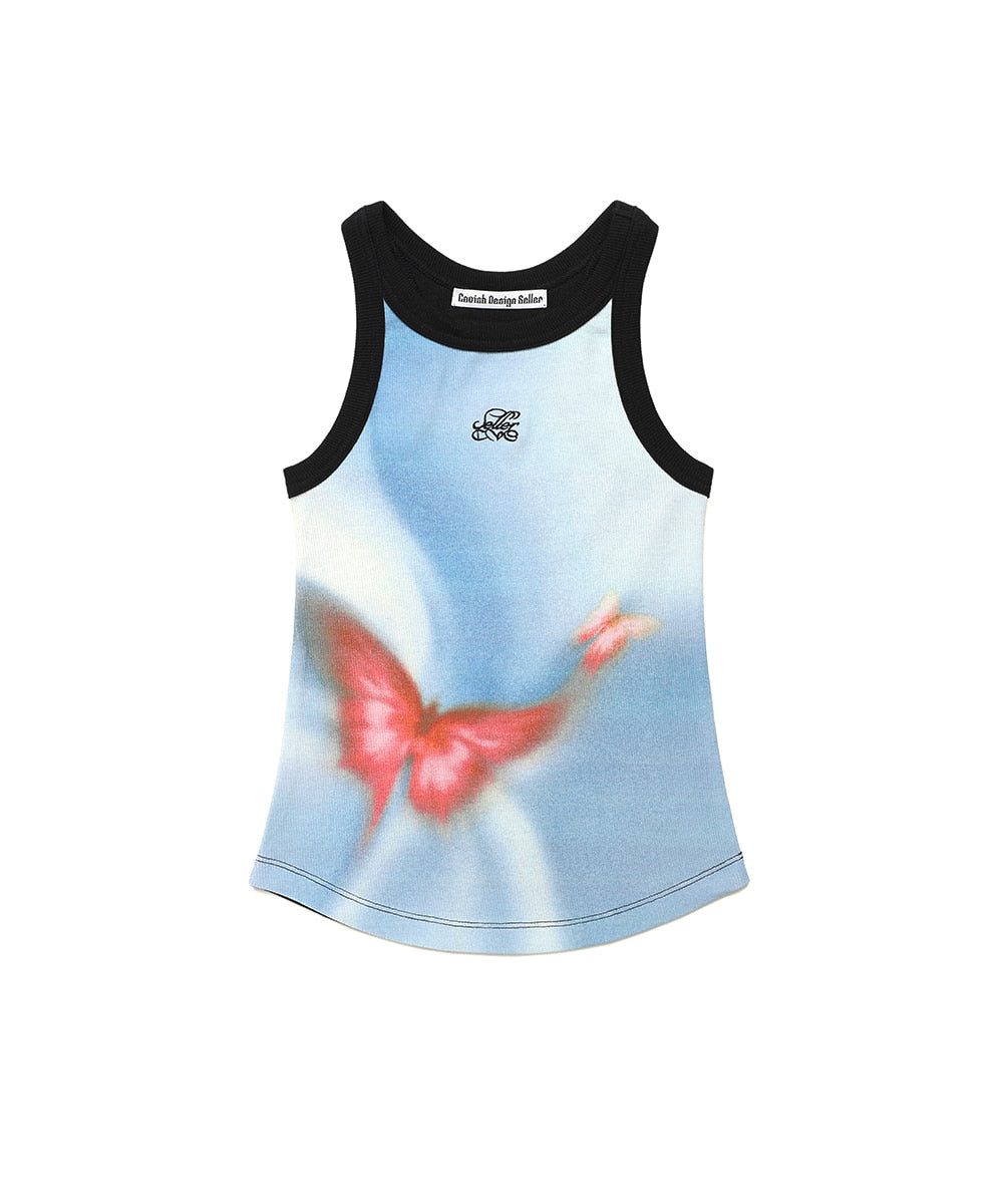 Cavish Women's Printed Sleeveless Top in Blue