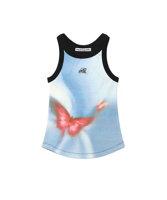 Cavish Women's Printed Sleeveless Top in Blue