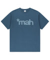 Mahagrid mah Cut Off Appliqué Tee [Blue]