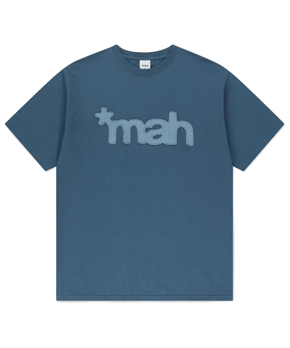 Mahagrid mah Cut Off Appliqué Tee [Blue]