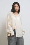 General Idea WOMAN Summer Loose Fit Wrinkle Hooded Shirt