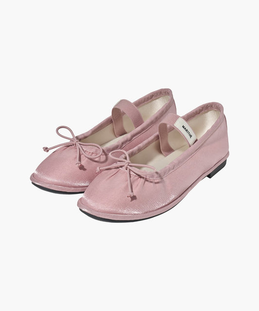 Marithé François Girbaud Women's Banding Ribbon Flat Shoes Light Pink