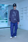 Nice Ghost Club Little Devil Girl Drawing Big Big Long Sleeve Tee [Charcoal]
