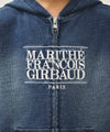 Marithé François Girbaud Kids Classic Logo Embroidery Hoodie Zip-Up Blue