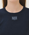 Marithé François Girbaud W SMALL CLASSIC LOGO ONE SHOULDER LAYERED TEE ivory