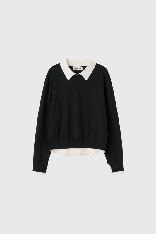 General Idea WOMAN Relaxed Collar Layered Pullover