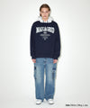 Mahagrid Basic Color Block Hoodie Navy