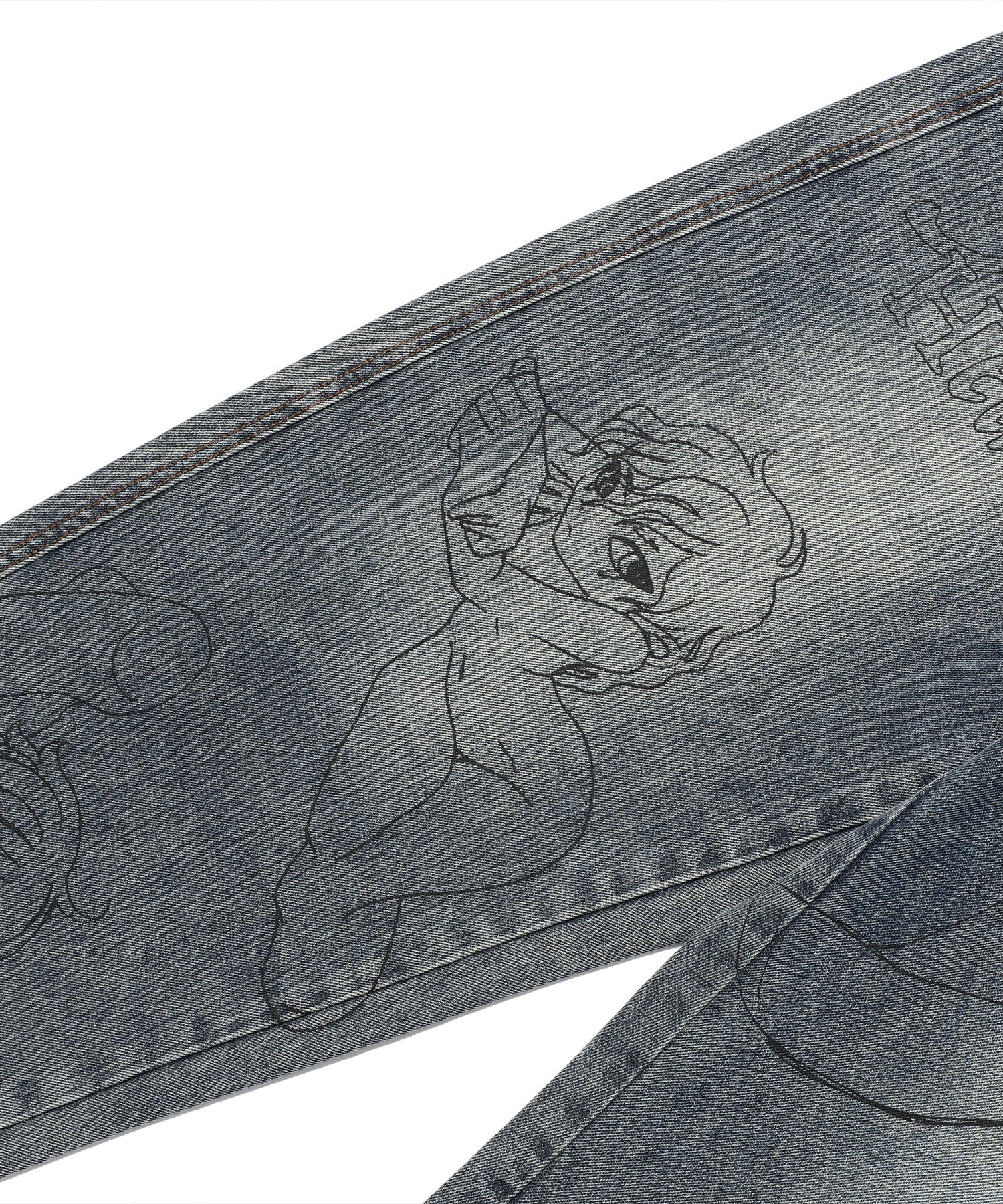 Nice Ghost Club Angels Wide Washed Jeans