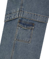 Mahagrid Wide Cargo Denim Pants [Blue]