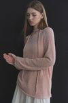 General Idea WOMAN Sheer Bouclé Boat Neck Pullover