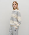 Marithé François Girbaud Classic Logo Stripe Rugby Sweatshirt Blue