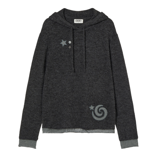 AEAE Layered Knit Hoodie