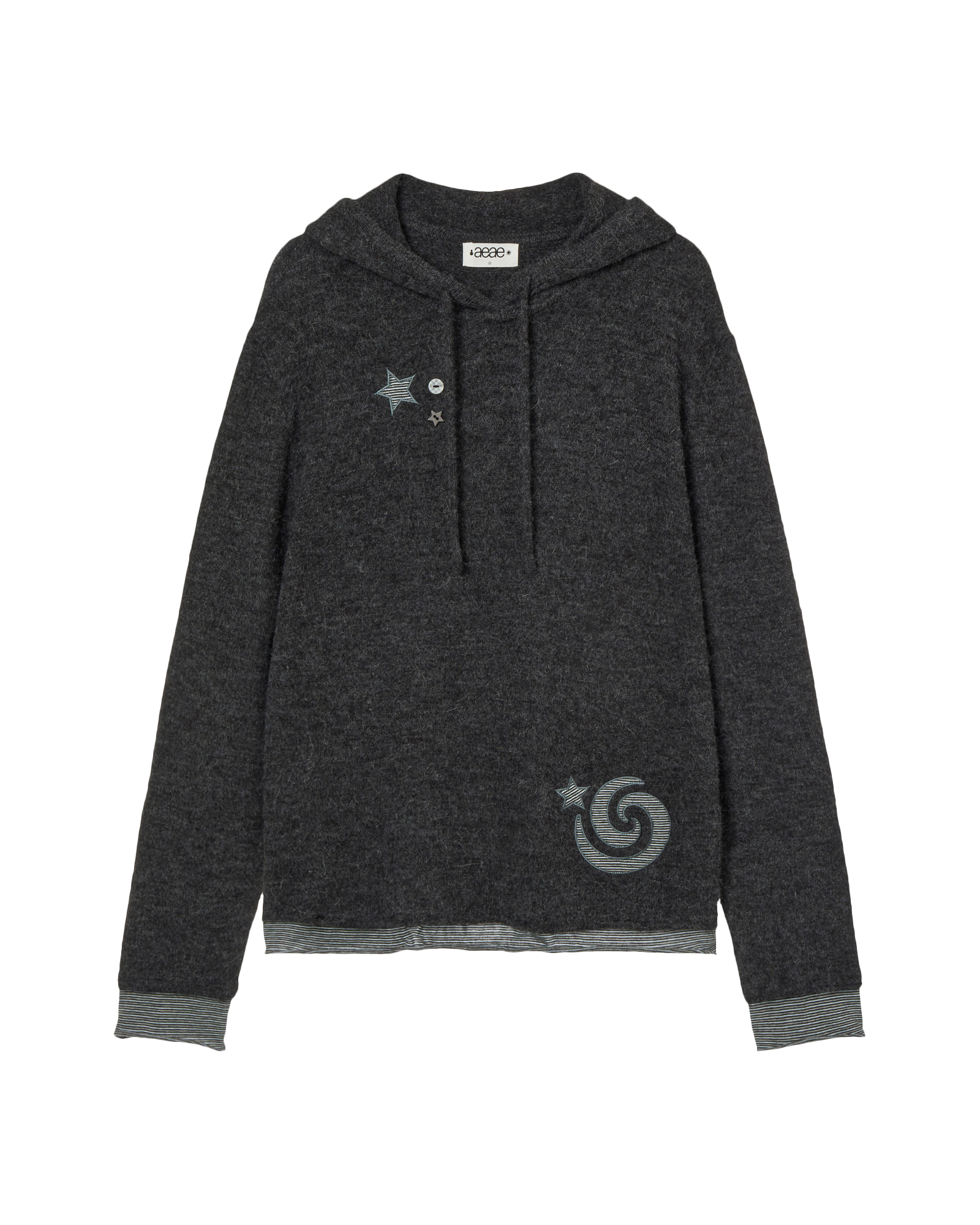 AEAE Layered Knit Hoodie
