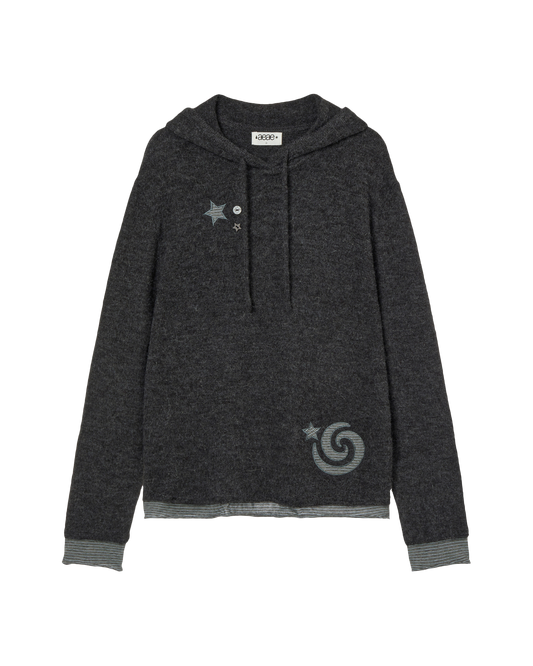 AEAE Layered Knit Hoodie
