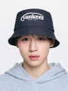 MLB Vintage Denim Curve Logo Bucket Hat