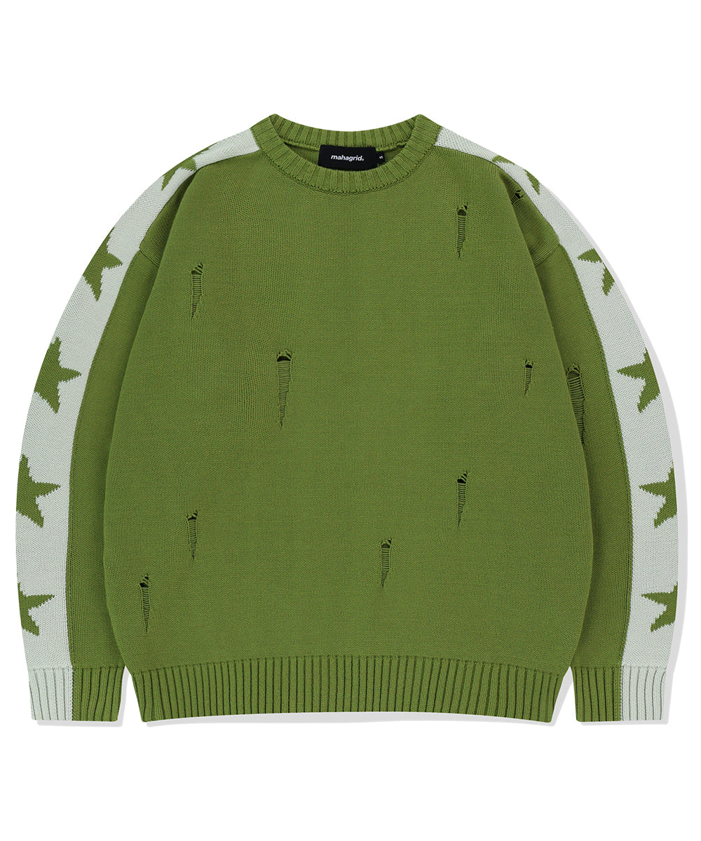 Mahagrid STAR CRASH KNIT CREWNECK
