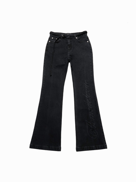 ADLV Woman Laser Logo Denim Flare Pants