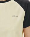 Marithé François Girbaud W SMALL REGULAR LOGO RAGLAN CROP TEE butter