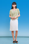 General Idea RUPITA PICK WOMAN Temperature-Cut Crew Neck Half Cardigan in Sage Mint