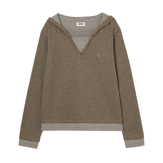 AEAE Hooded Henley Neck Tee
