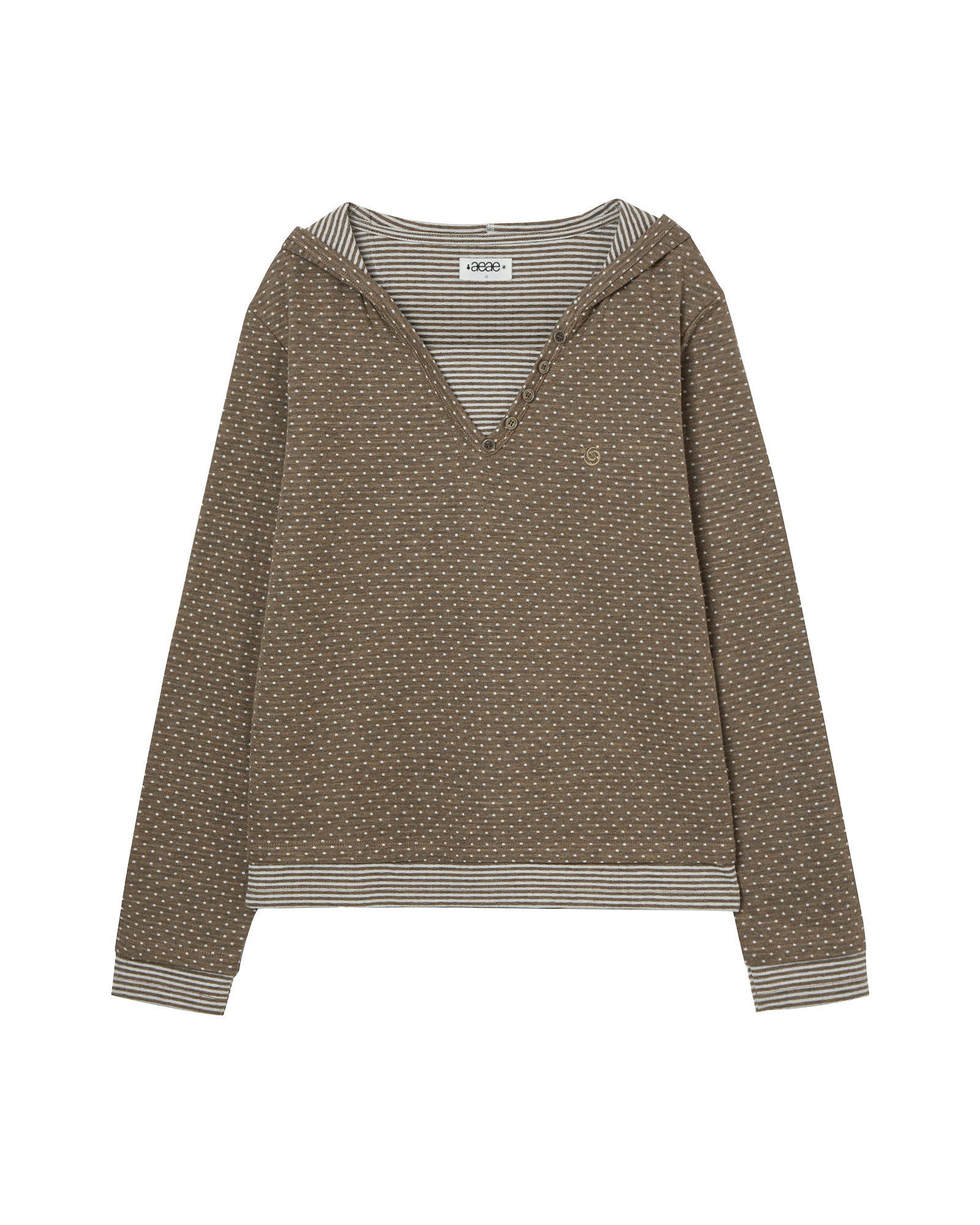 AEAE Hooded Henley Neck Tee