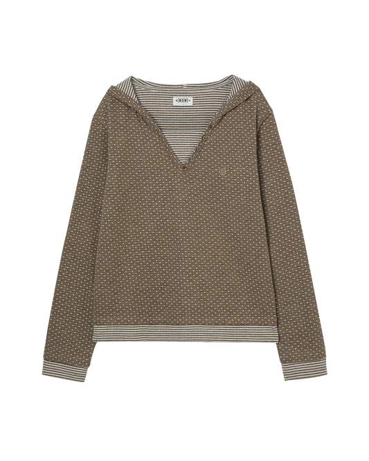 AEAE Hooded Henley Neck Tee