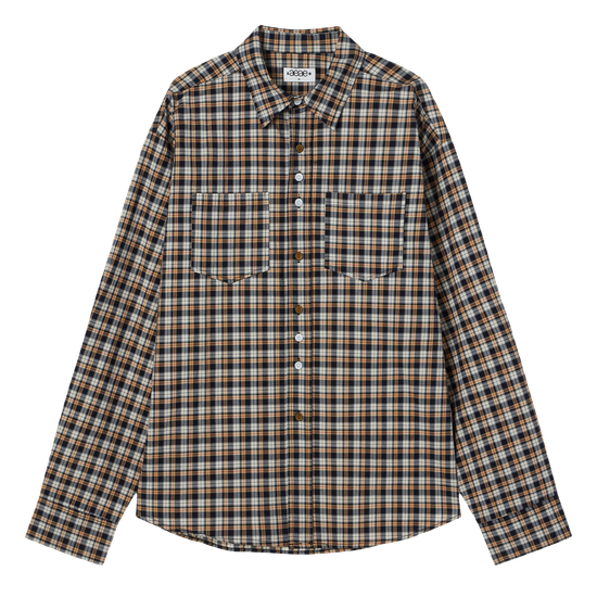 AEAE Button Check Shirts [Navy]