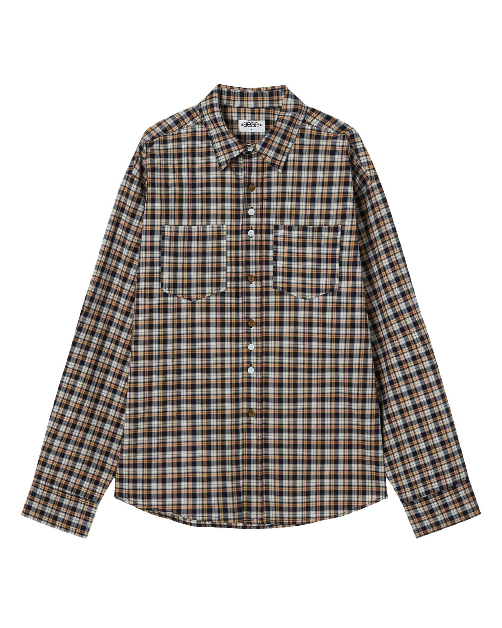 AEAE Button Check Shirts [Navy]