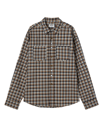 AEAE Button Check Shirts [Navy]