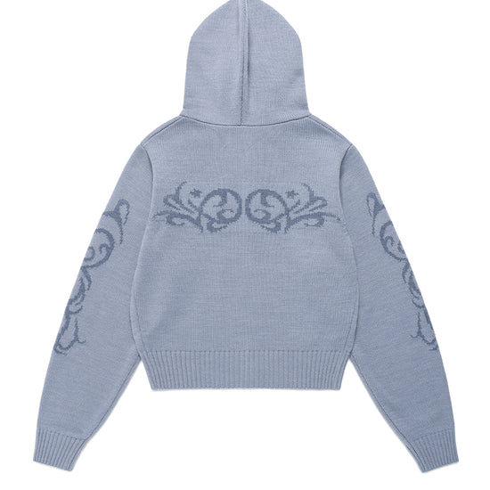 Cavish Women's Butterfly Knit Zip Up Hoodie