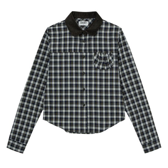 AEAE Round Pocket Check Shirt