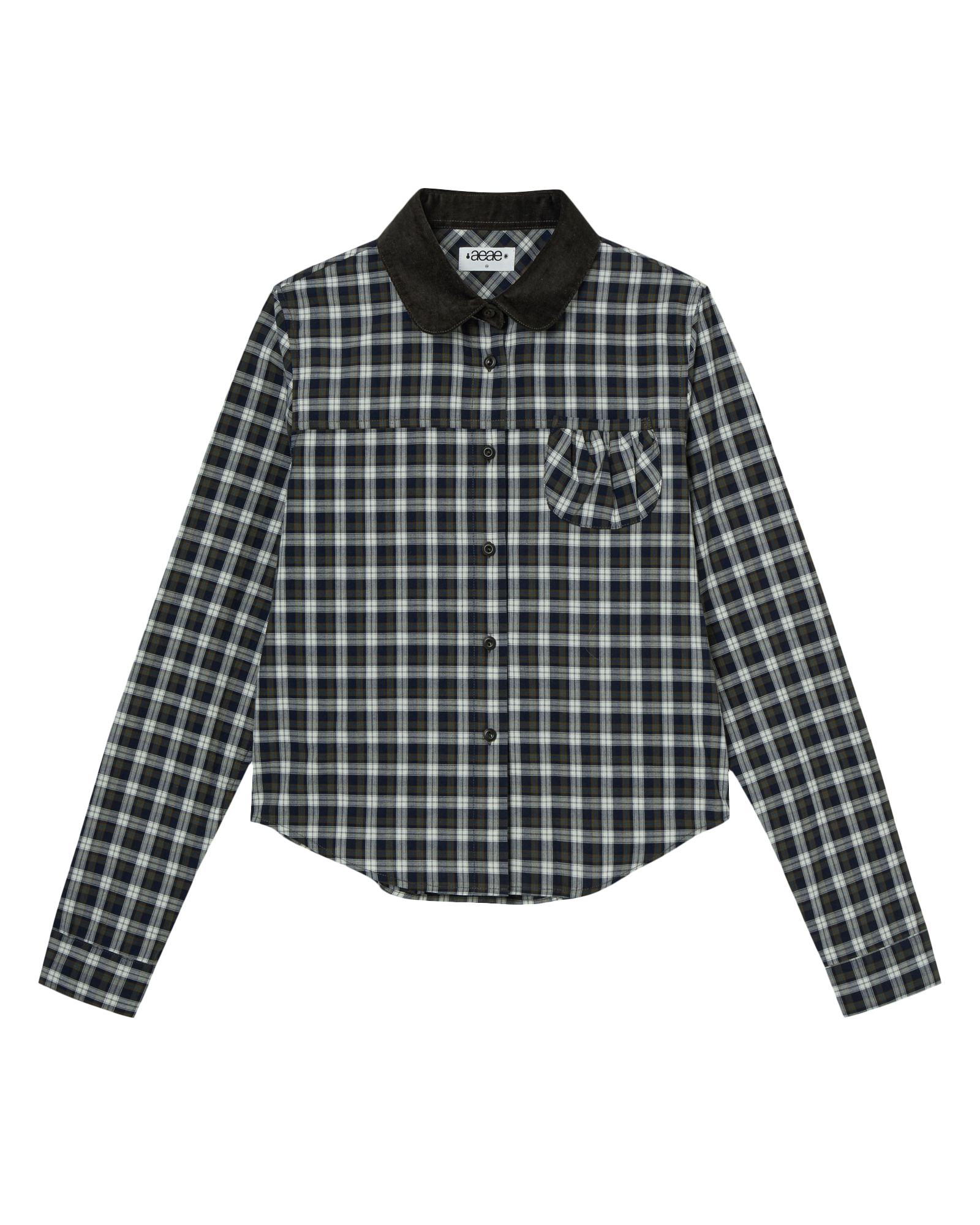 AEAE Round Pocket Check Shirt