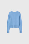 General Idea WOMAN GNRL Signature Superfine Wool Cable Cardigan [Light Grey]