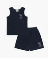 Marithé François Girbaud Kids Terry Sleeveless Top and Pants Set - Navy
