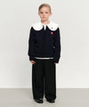 Marithé François Girbaud Kids W Scallop Neck Cardigan Navy