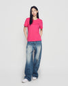 ADLV Woman Script Logo Printing Short Sleeve T-Shirt