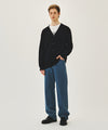 Marithé François Girbaud SMALL CLASSIC LOGO V-NECK KNIT CARDIGAN vintage blue