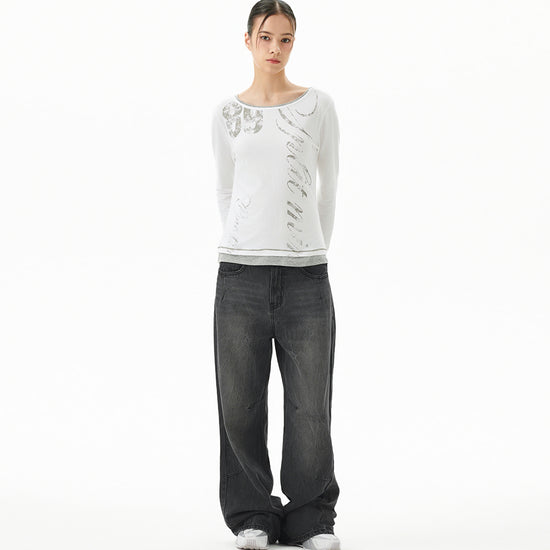Mahagrid Washed Dart Denim Pant [Black]