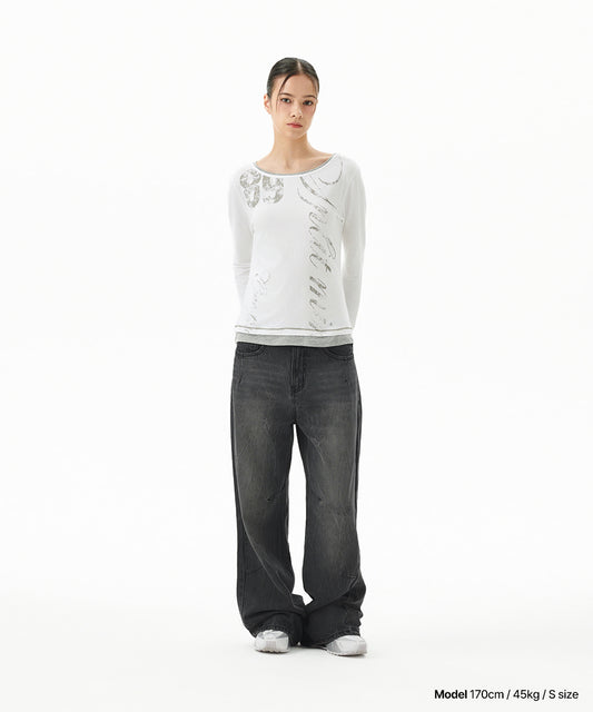 Mahagrid Washed Dart Denim Pant [Black]