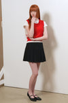 General Idea WOMAN Scallop Scarsty Knit Vest [RED]