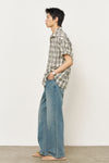 General Idea MAN Seersucker Half Check Shirt