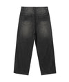Nice Ghost Club Pattern Patchwork Wide Denim Pants